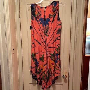 Tropical Tie-Dye Swim Coverup or Sun Dress